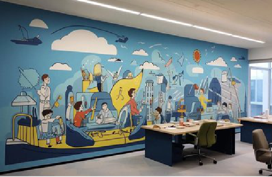 海宁办公室墙绘的特点。